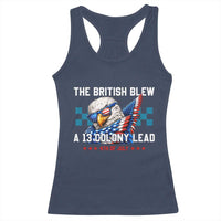The British Blew A 13 Colony Lead Dabbing Eagle Racerback Tank Top Funny Patriotic 4th of July History Humor Graphic