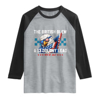 The British Blew A 13 Colony Lead Dabbing Eagle Raglan Shirt Funny Patriotic 4th of July History Humor Graphic