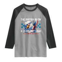 The British Blew A 13 Colony Lead Dabbing Eagle Raglan Shirt Funny Patriotic 4th of July History Humor Graphic