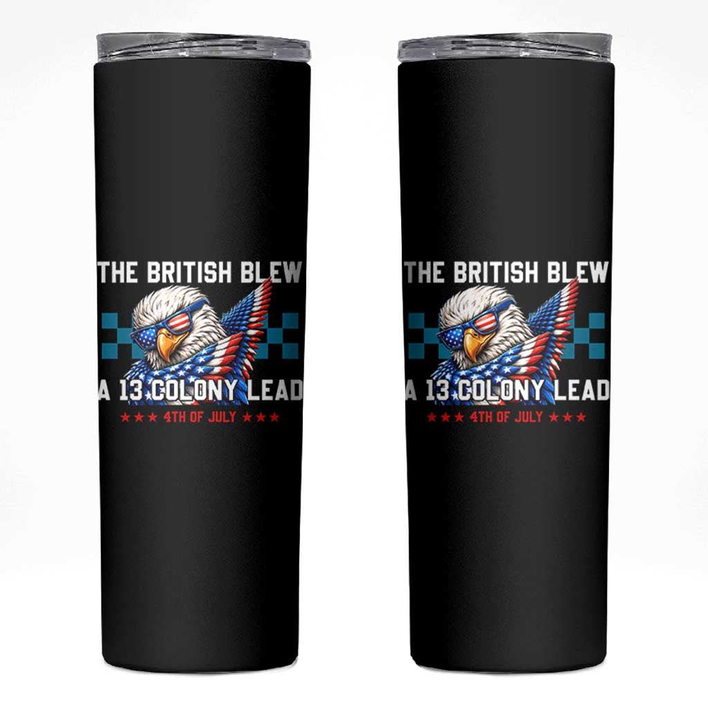The British Blew A 13 Colony Lead Dabbing Eagle Skinny Tumbler Funny Patriotic 4th of July History Humor Graphic