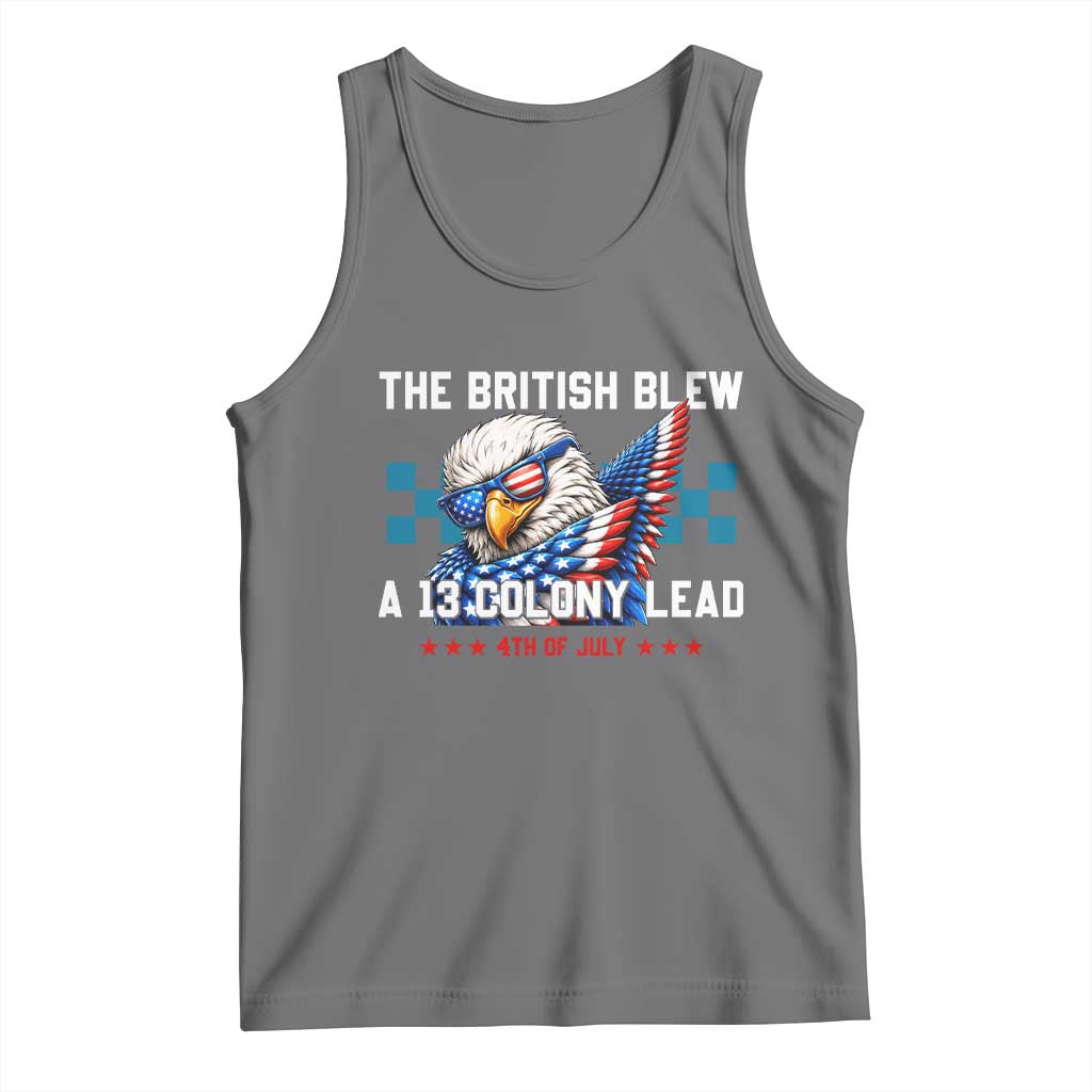 The British Blew A 13 Colony Lead Dabbing Eagle Tank Top Funny Patriotic 4th of July History Humor Graphic