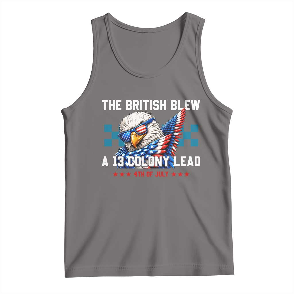 The British Blew A 13 Colony Lead Dabbing Eagle Tank Top Funny Patriotic 4th of July History Humor Graphic