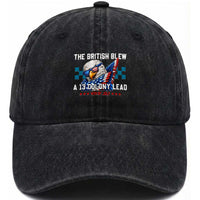 The British Blew A 13 Colony Lead Dabbing Eagle Washed Cotton Baseball Cap Funny Patriotic 4th of July History Humor Graphic