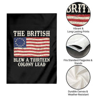 The British Blew A Thirteen Colony Lead Betsy Ross Flag Garden Flag Vintage Patriotic 4th of July History Graphic