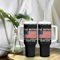 The British Blew A Thirteen Colony Lead Betsy Ross Flag Tumbler With Handle Vintage Patriotic 4th of July History Graphic
