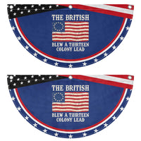 The British Blew A Thirteen Colony Lead Betsy Ross Flag Patriotic Fan Flag Vintage 4th of July History Graphic