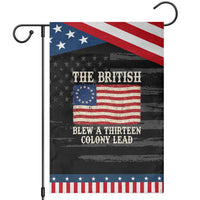 The British Blew A Thirteen Colony Lead Betsy Ross Flag Patriotic Garden Flag Vintage 4th of July History Graphic