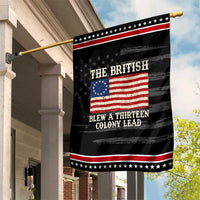 The British Blew A Thirteen Colony Lead Betsy Ross Flag Patriotic Garden Flag Vintage 4th of July History Graphic