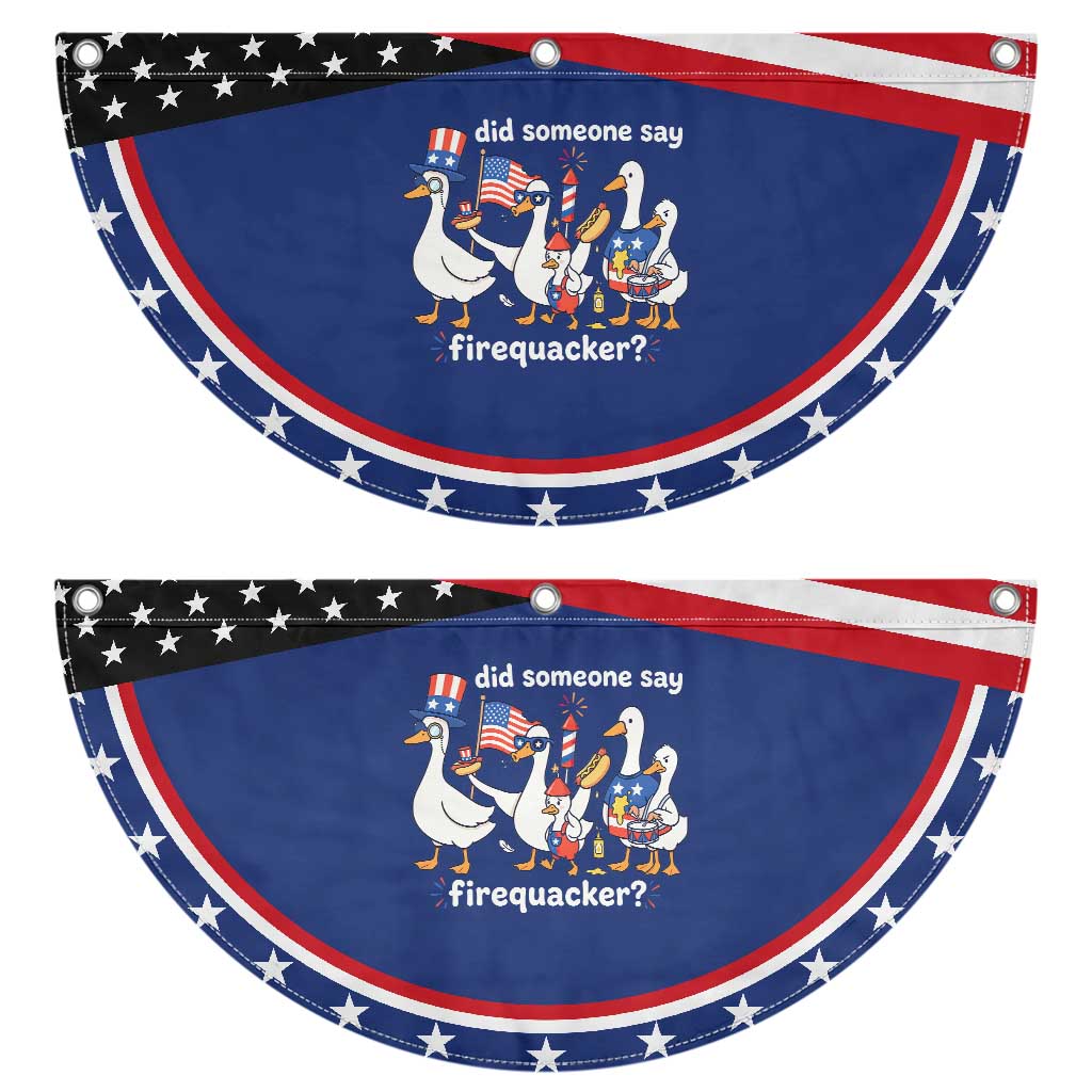 Funny Duck Family 4th of July Fireworks Patriotic Fan Flag Did Someone Say Firequacker Word Pun Cute Graphic