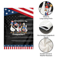 Funny Duck Family 4th of July Fireworks Patriotic Garden Flag Did Someone Say Firequacker Word Pun Cute Graphic