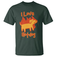 Hot Dog T Shirt I Love Hot Dog Funny Dog On Fire Meme Dog Puns - Wonder Print Shop