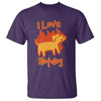 Hot Dog T Shirt I Love Hot Dog Funny Dog On Fire Meme Dog Puns - Wonder Print Shop