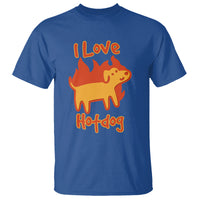 Hot Dog T Shirt I Love Hot Dog Funny Dog On Fire Meme Dog Puns - Wonder Print Shop