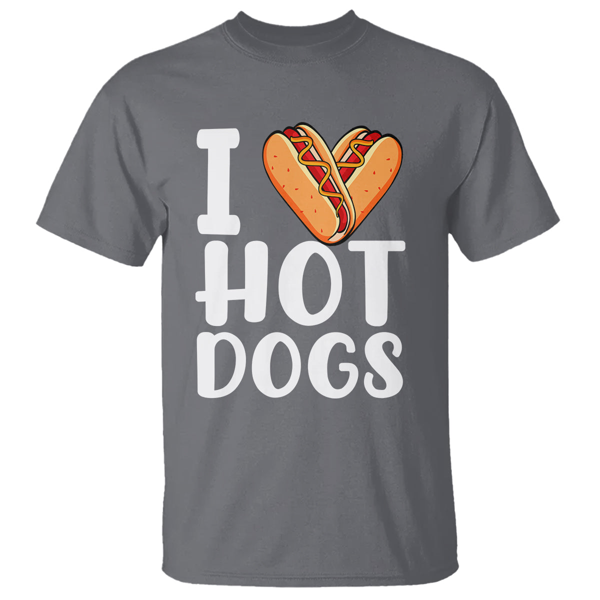 Hot Dog T Shirt I Heart Hot Dogs Frankfurter Wiener Frank Sausage Bun Hotdog - Wonder Print Shop