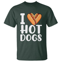 Hot Dog T Shirt I Heart Hot Dogs Frankfurter Wiener Frank Sausage Bun Hotdog - Wonder Print Shop