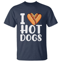 Hot Dog T Shirt I Heart Hot Dogs Frankfurter Wiener Frank Sausage Bun Hotdog - Wonder Print Shop