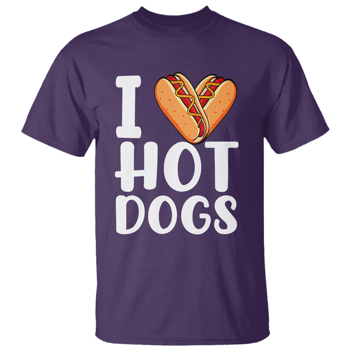 Hot Dog T Shirt I Heart Hot Dogs Frankfurter Wiener Frank Sausage Bun Hotdog - Wonder Print Shop