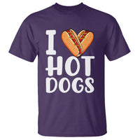 Hot Dog T Shirt I Heart Hot Dogs Frankfurter Wiener Frank Sausage Bun Hotdog - Wonder Print Shop