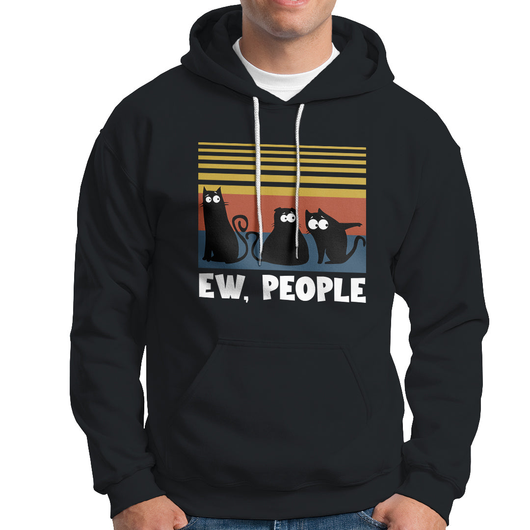 Sarcastic Cat Hoodie Ew People Hater - Wonder Print Shop