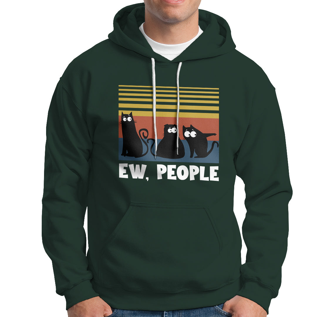 Sarcastic Cat Hoodie Ew People Hater - Wonder Print Shop