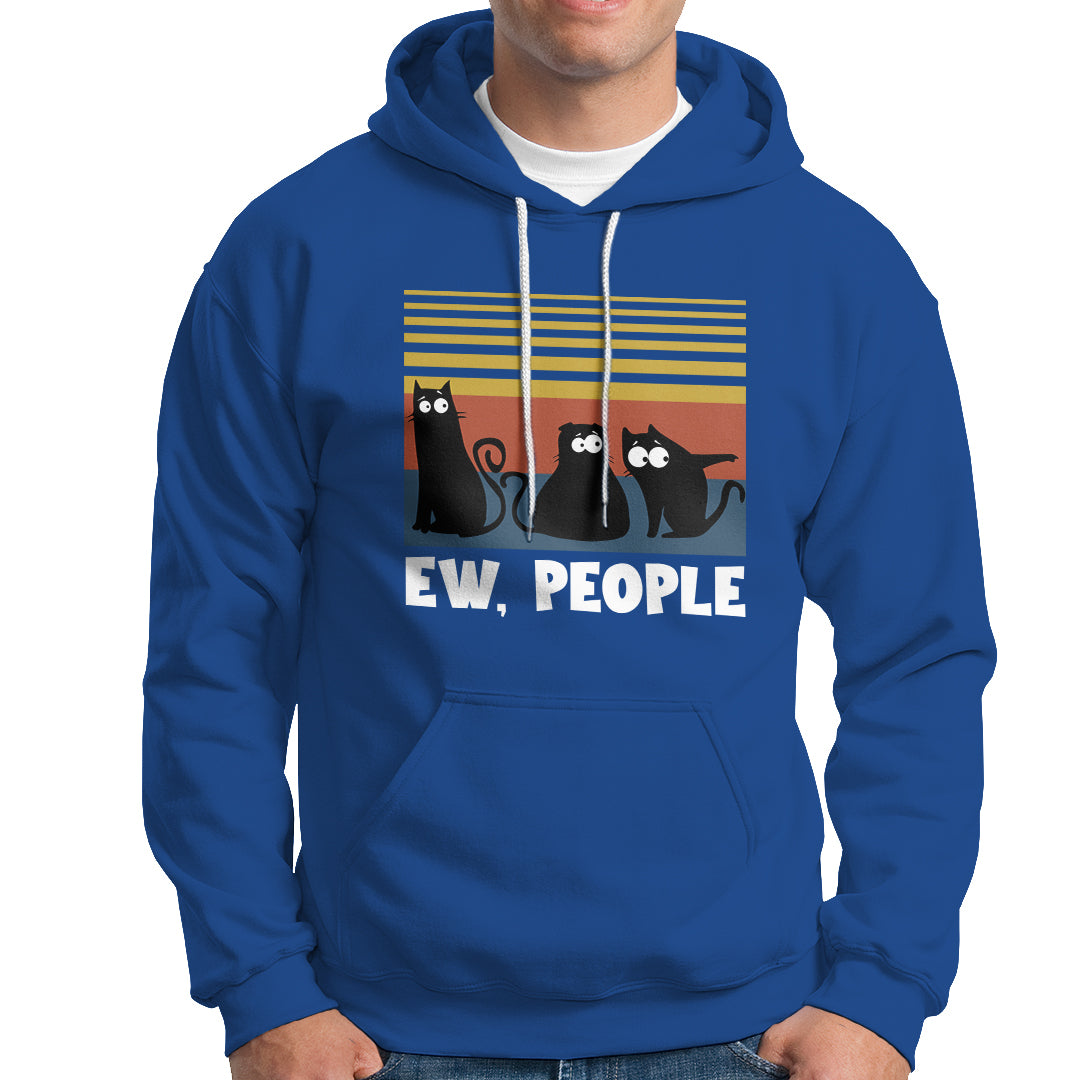 Sarcastic Cat Hoodie Ew People Hater - Wonder Print Shop