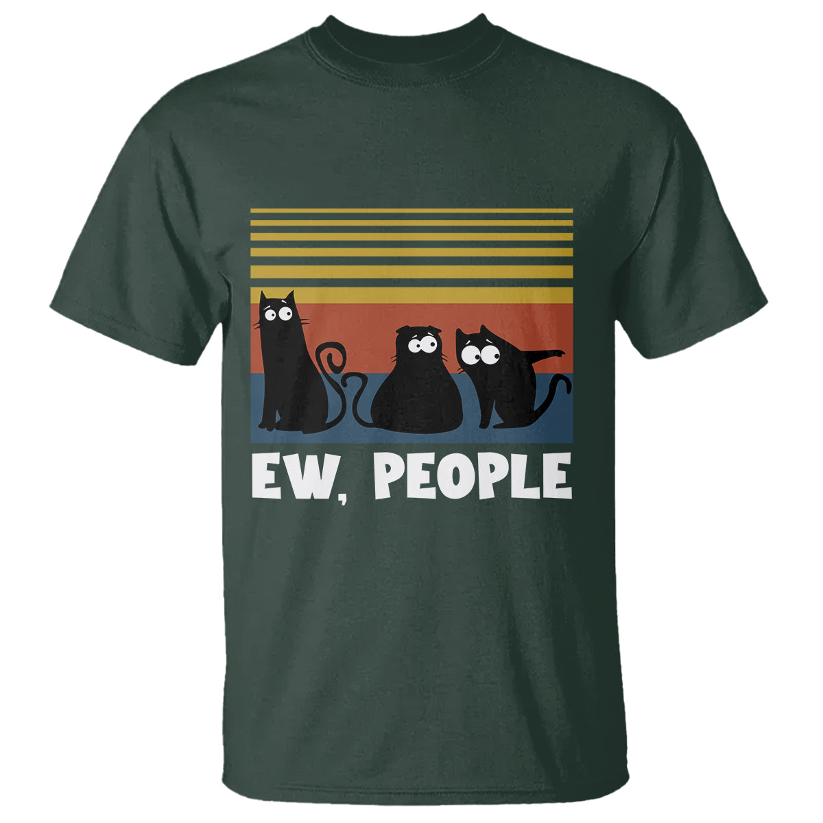 Sarcastic Cat T Shirt Ew People Hater - Wonder Print Shop