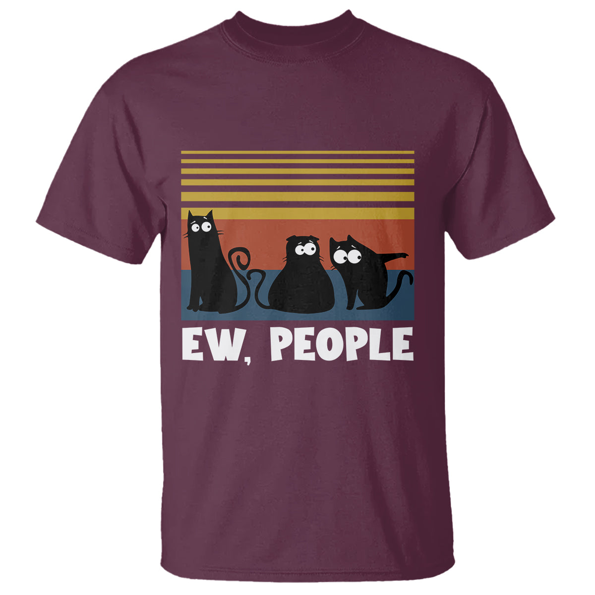 Sarcastic Cat T Shirt Ew People Hater - Wonder Print Shop