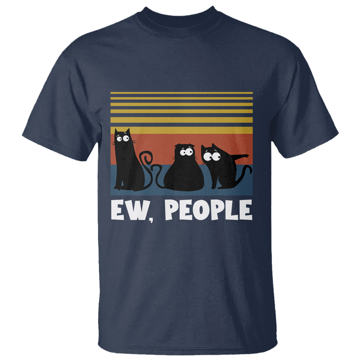 Sarcastic Cat T Shirt Ew People Hater - Wonder Print Shop