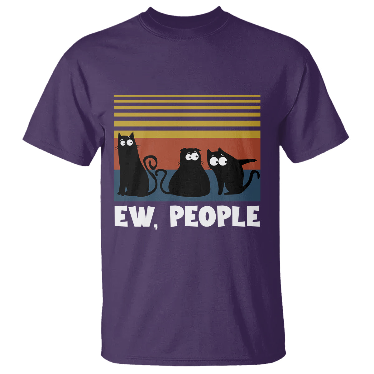 Sarcastic Cat T Shirt Ew People Hater - Wonder Print Shop