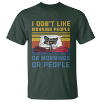 Sarcastic Cat T Shirt I Don't Like Morning People Or Mornings Or People - Wonder Print Shop