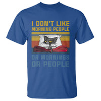 Sarcastic Cat T Shirt I Don't Like Morning People Or Mornings Or People - Wonder Print Shop