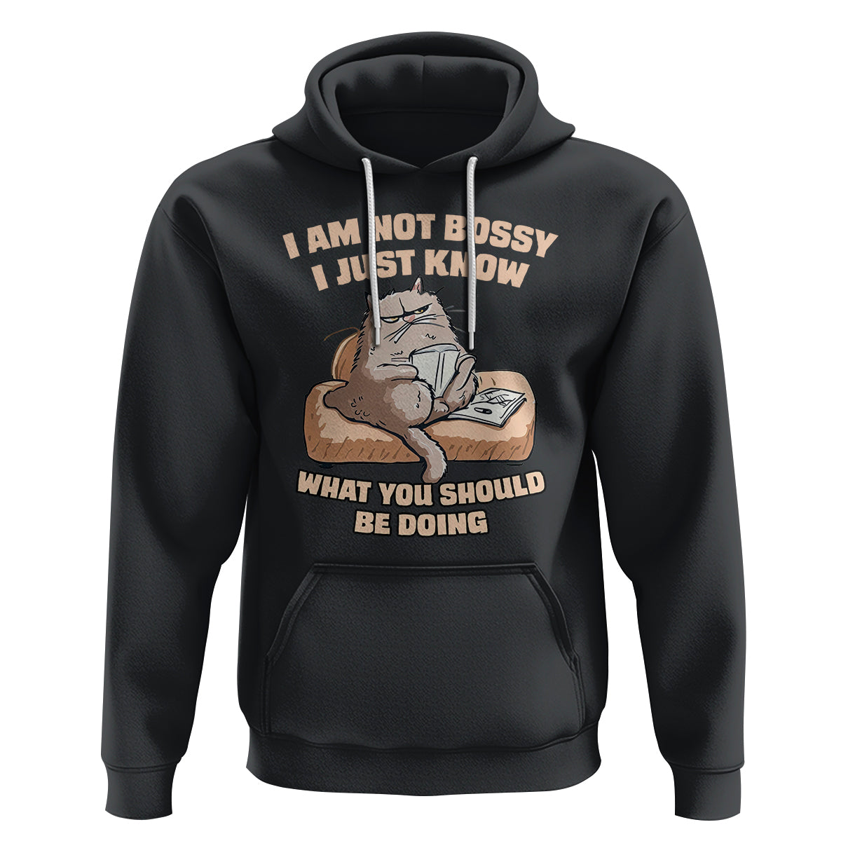 Sarcastic Cat Hoodie I Am Not Bossy I Just Know What You Should Be Doing - Wonder Print Shop