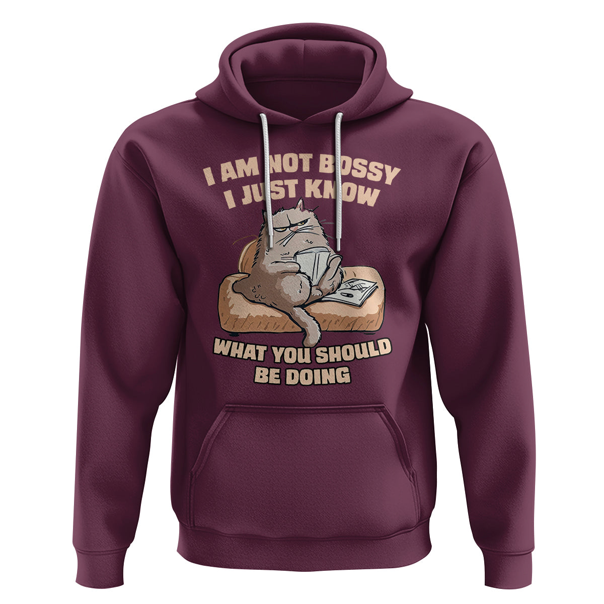 Sarcastic Cat Hoodie I Am Not Bossy I Just Know What You Should Be Doing - Wonder Print Shop