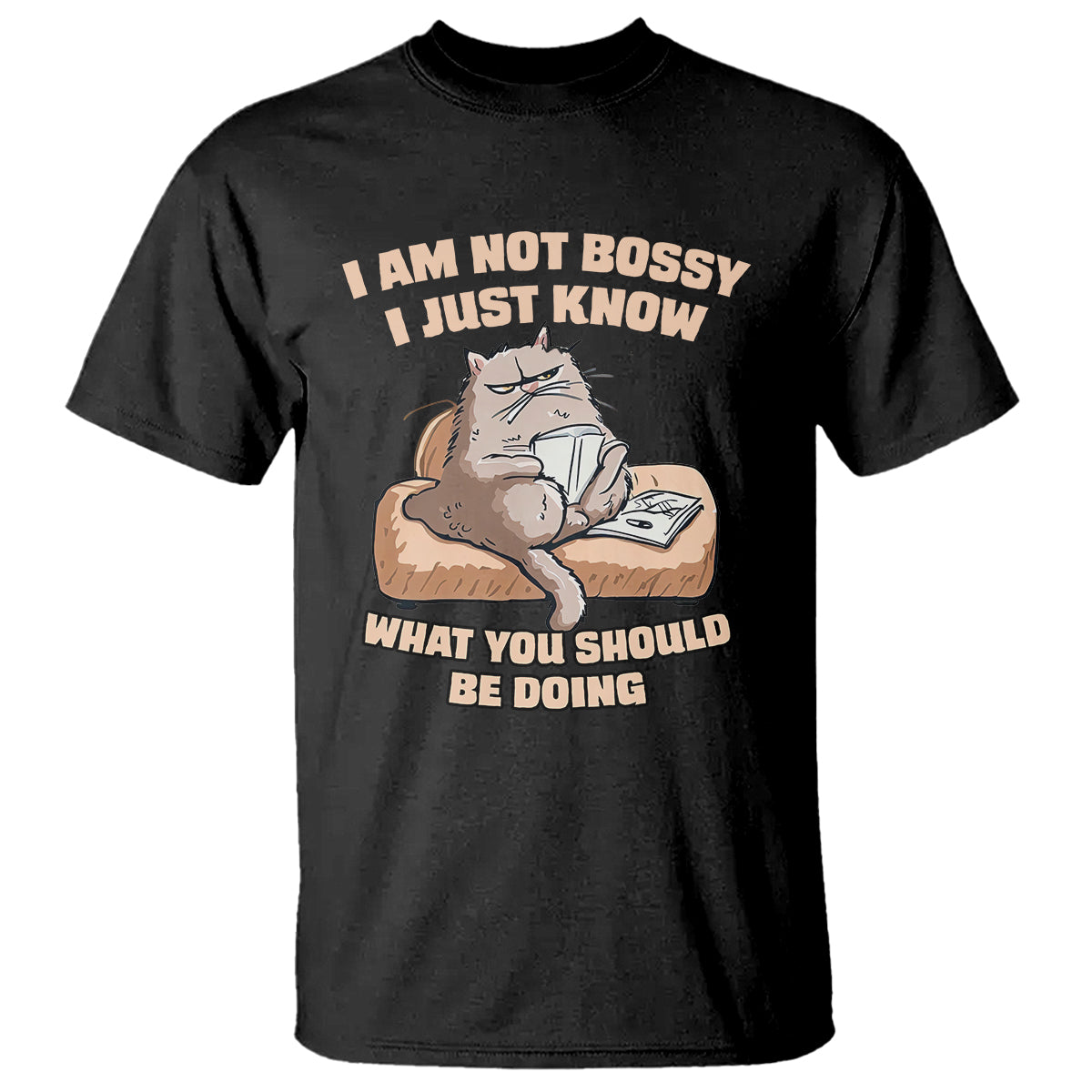 Sarcastic Cat T Shirt I Am Not Bossy I Just Know What You Should Be Doing - Wonder Print Shop