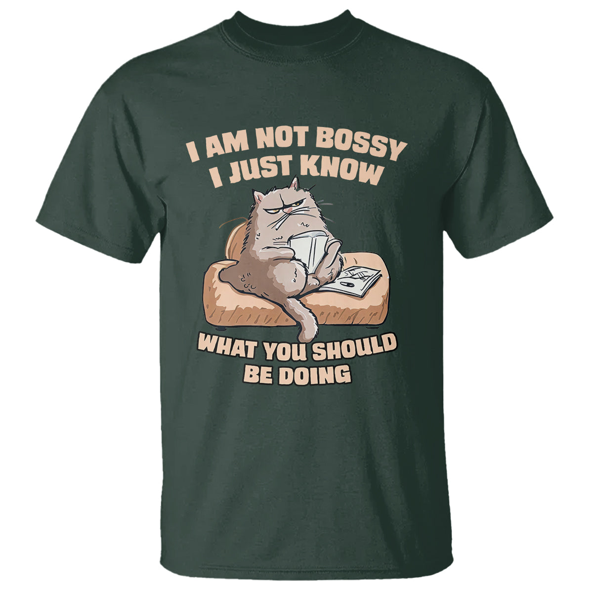 Sarcastic Cat T Shirt I Am Not Bossy I Just Know What You Should Be Doing - Wonder Print Shop