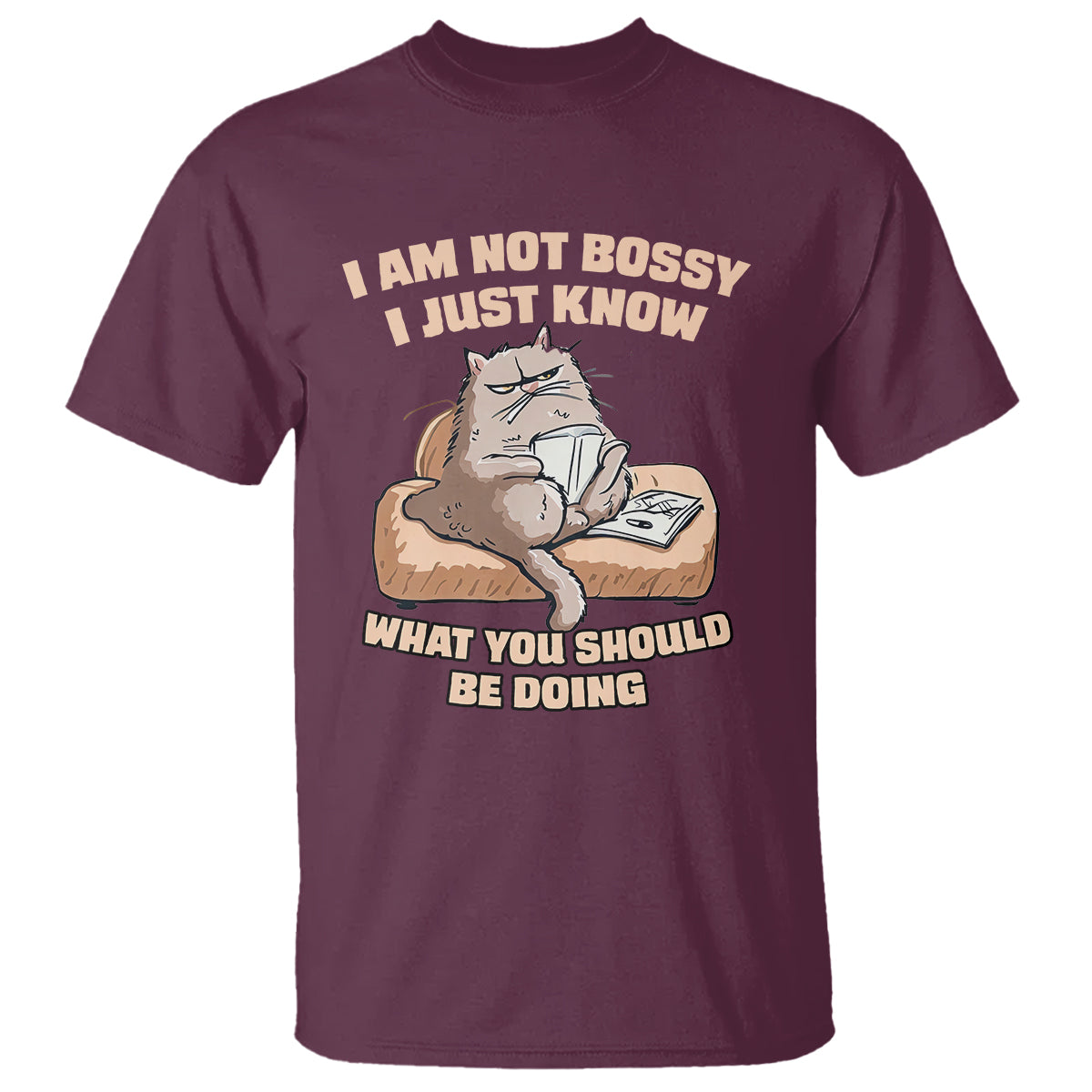 Sarcastic Cat T Shirt I Am Not Bossy I Just Know What You Should Be Doing - Wonder Print Shop