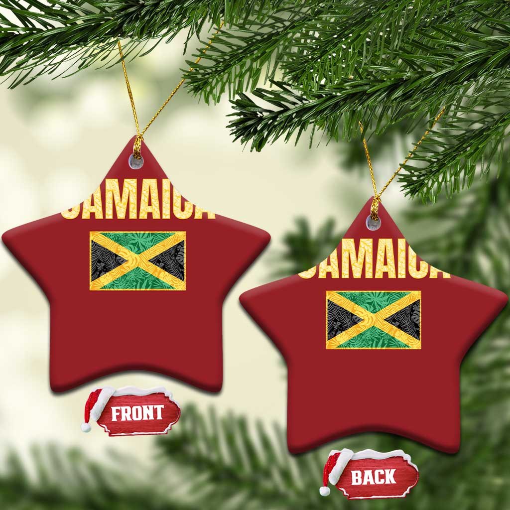 Retro Jamaica Christmas Ornament Tropical Jamaican Flag - Wonder Print Shop