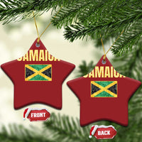 Retro Jamaica Christmas Ornament Tropical Jamaican Flag - Wonder Print Shop