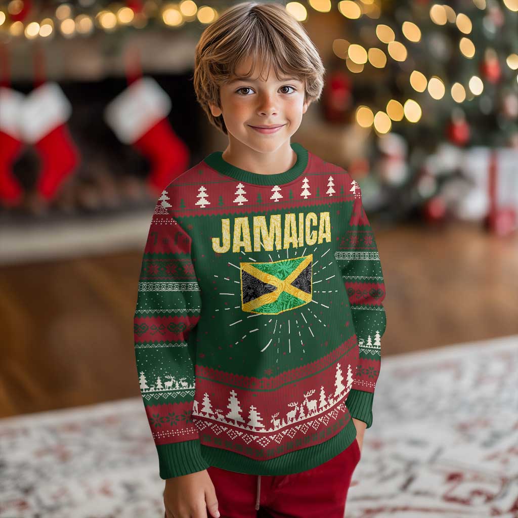 Retro Jamaica Ugly Christmas Sweater Tropical Jamaican Flag - Wonder Print Shop