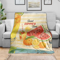 Sweet Summer Time Citrus Fruit Cocktails Poolside Beach Throw Blanket