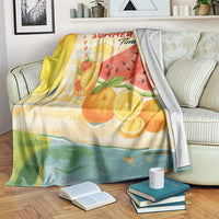 Sweet Summer Time Citrus Fruit Cocktails Poolside Beach Throw Blanket