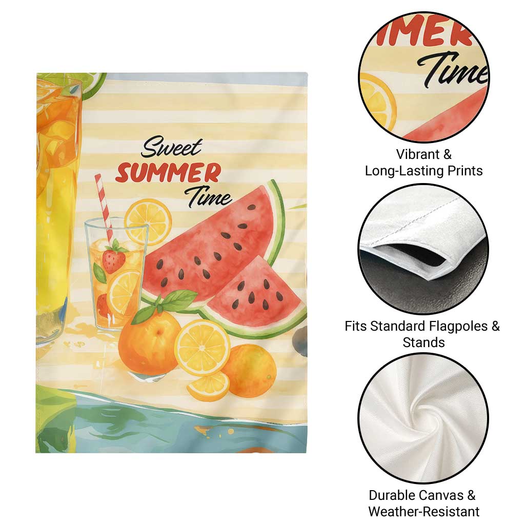 Sweet Summer Time Citrus Fruit Cocktails Poolside Beach Garden Flag