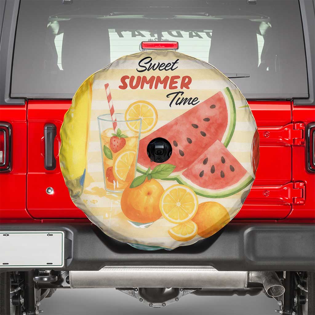 Sweet Summer Time Citrus Fruit Cocktails Poolside Beach Spare Tire Cover