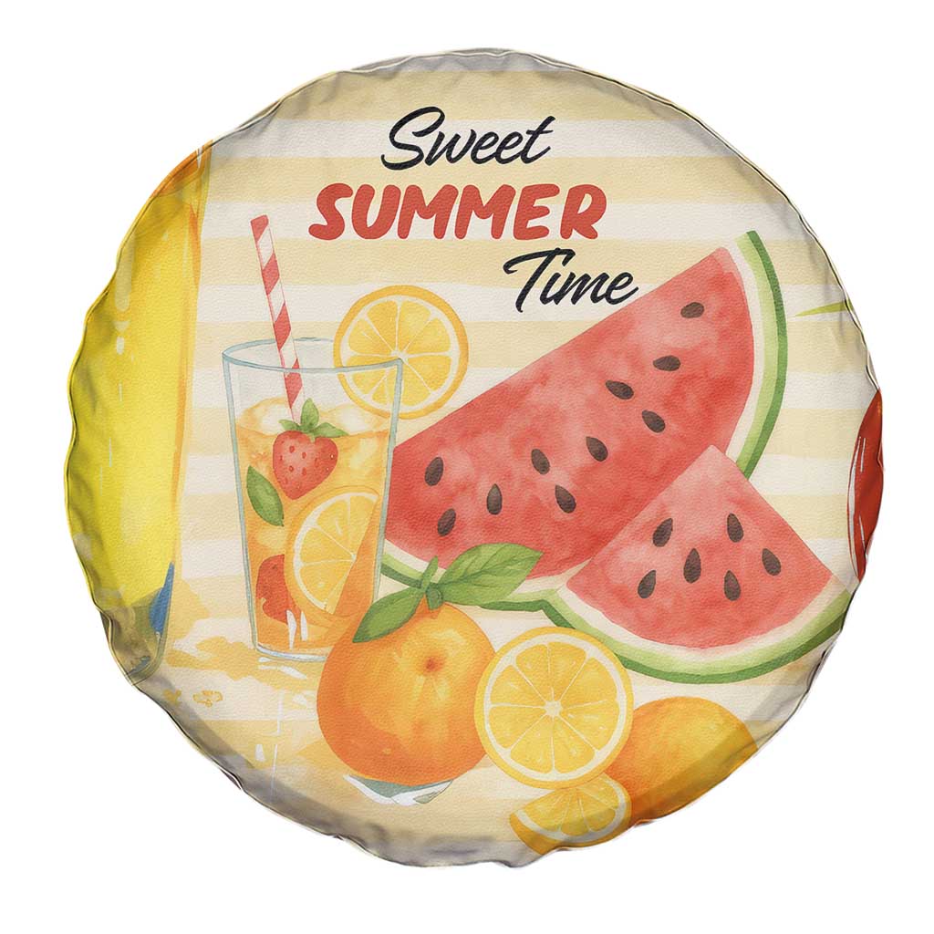 Sweet Summer Time Citrus Fruit Cocktails Poolside Beach Spare Tire Cover