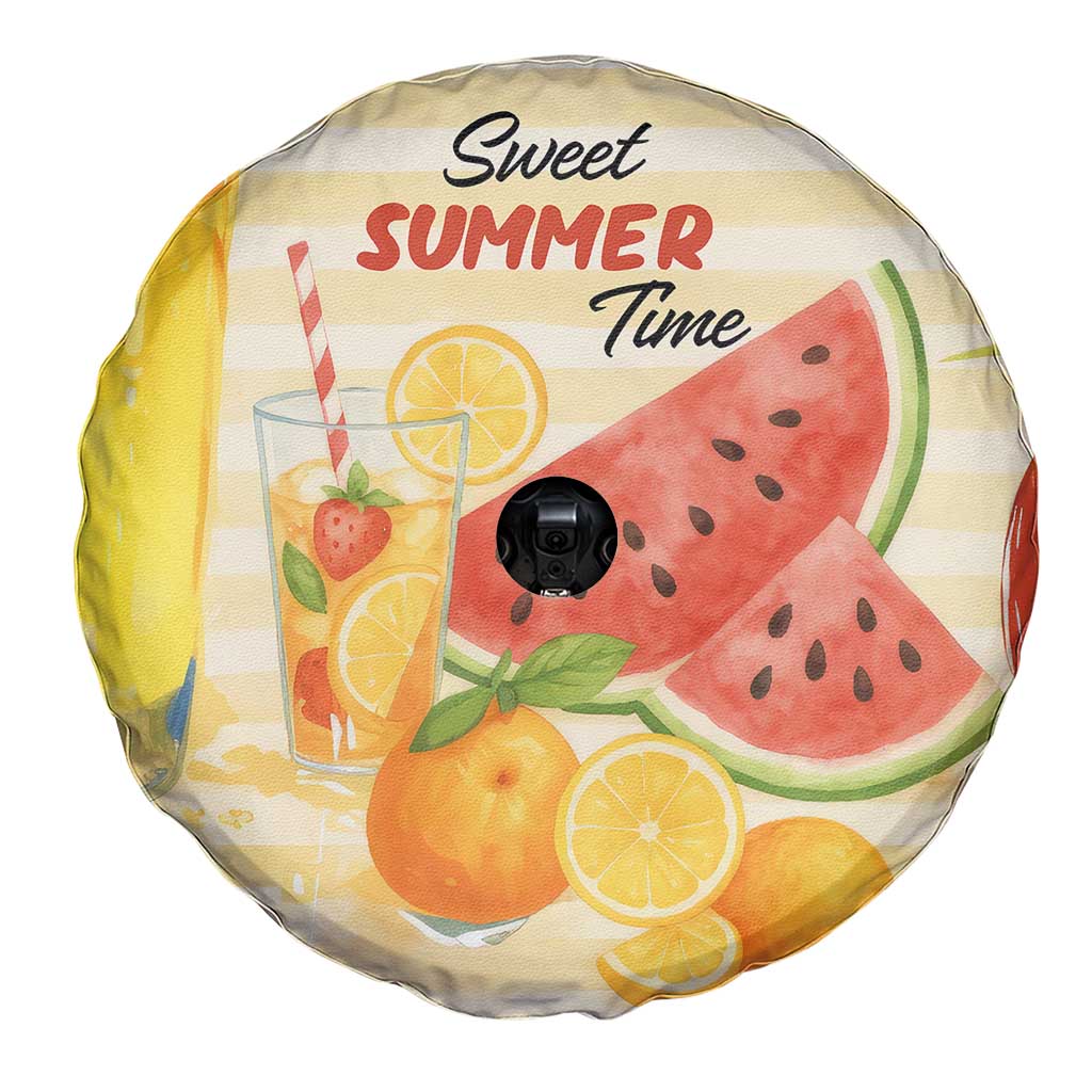 Sweet Summer Time Citrus Fruit Cocktails Poolside Beach Spare Tire Cover
