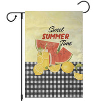 Sweet Summer Time Watermelon Lemon Mason Jar Gingham Garden Flag Rustic Country Aesthetics