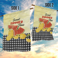 Sweet Summer Time Watermelon Lemon Mason Jar Gingham Garden Flag Rustic Country Aesthetics