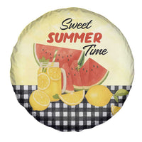Sweet Summer Time Watermelon Lemon Mason Jar Gingham Spare Tire Cover Rustic Country Aesthetics
