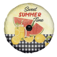 Sweet Summer Time Watermelon Lemon Mason Jar Gingham Spare Tire Cover Rustic Country Aesthetics