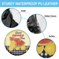 Sweet Summer Time Watermelon Lemon Mason Jar Gingham Spare Tire Cover Rustic Country Aesthetics